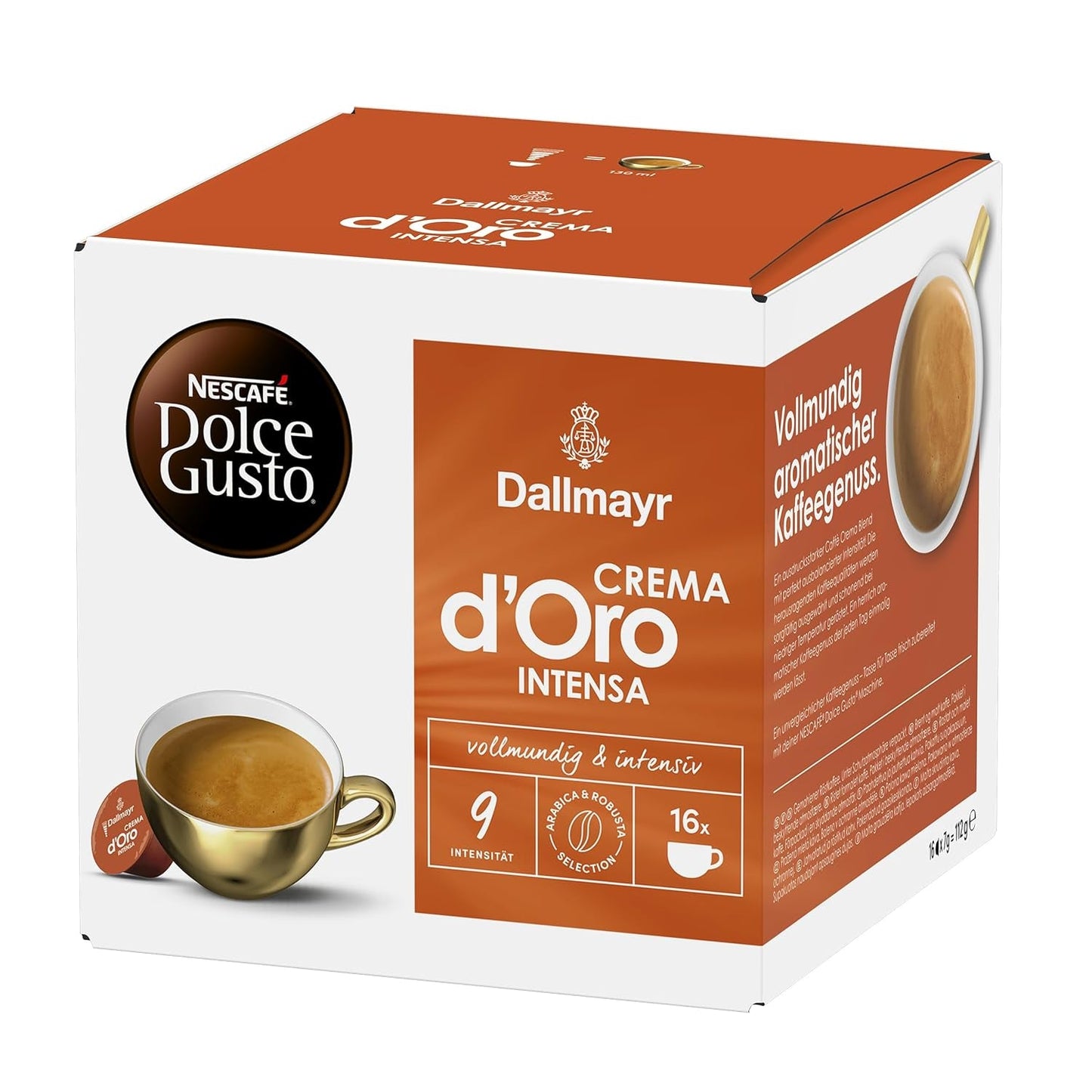 NESCAFÉ DOLCE GUSTO DALLMAYR Crema d'Oro Intensa Kaffeekapseln Paquete de 3 (3 x 16 Kapseln)