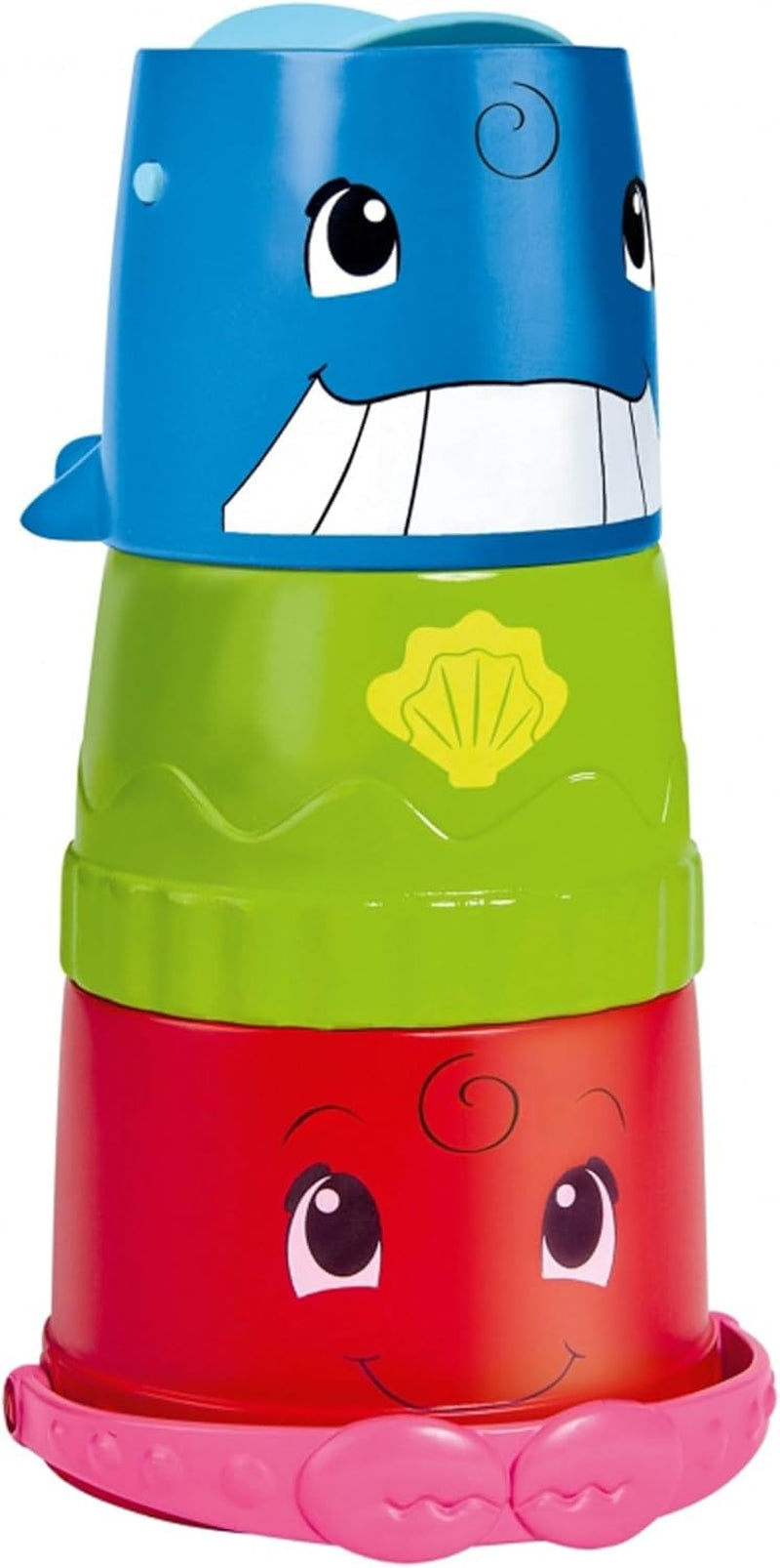 Simba 104010183 - Cubo ABC con vaso apilable, cubo y vaso de colores con chorro y noria, 3 piezas, 23cm, a partir de 12 meses Juguetes Bebé Naty Shop Título predeterminado