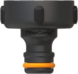 Conector de grifo Fiskars, para grifos, Ø 21 mm (G 1/2"), FiberComp, Tamaño universal, 10 g, Negro/Naranja, 1027053
