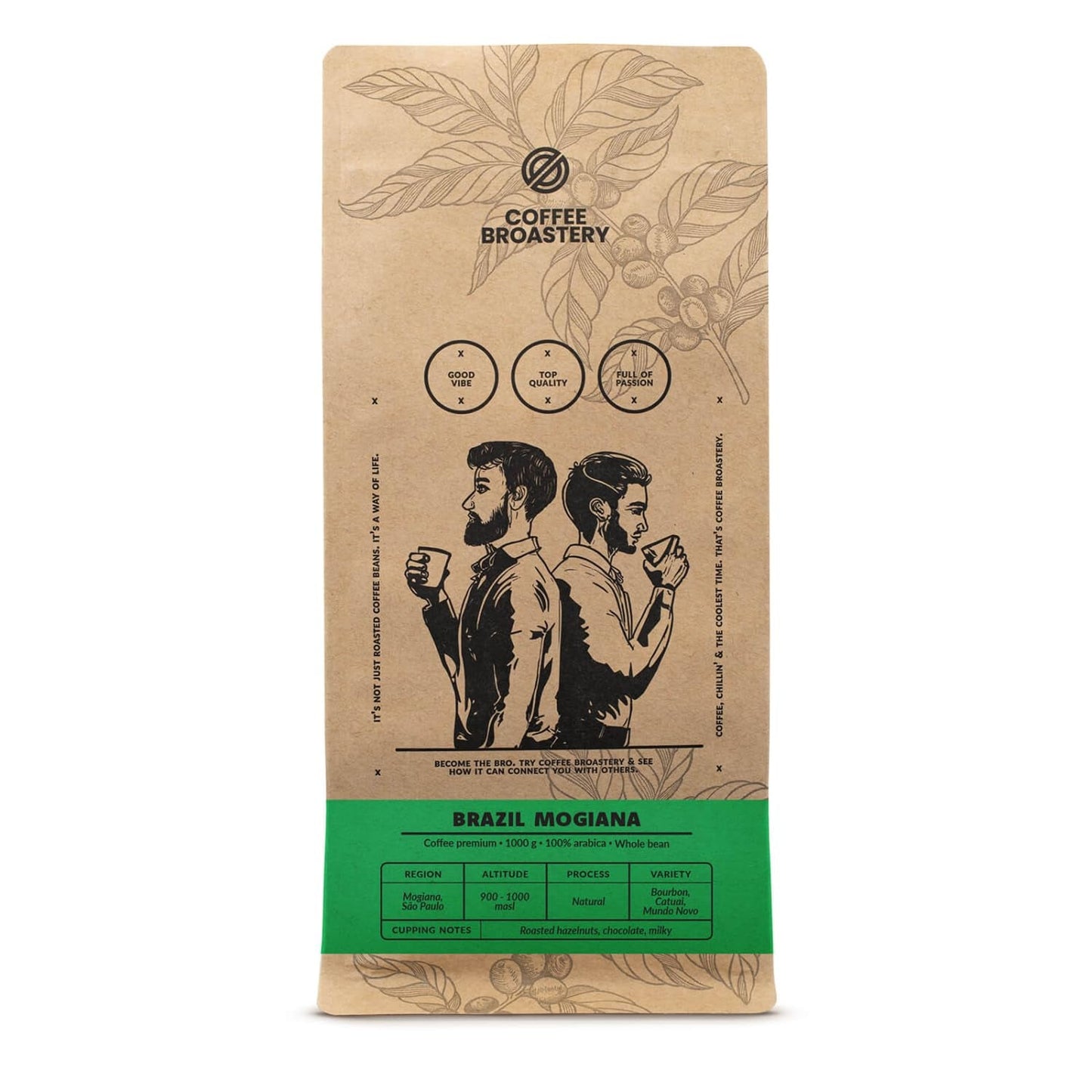 Juego de café en grano 2x1kg 2000g | Brasil Mogiana | Café brasileño | Café especial | Recién frito | Tostador de café artesanal
