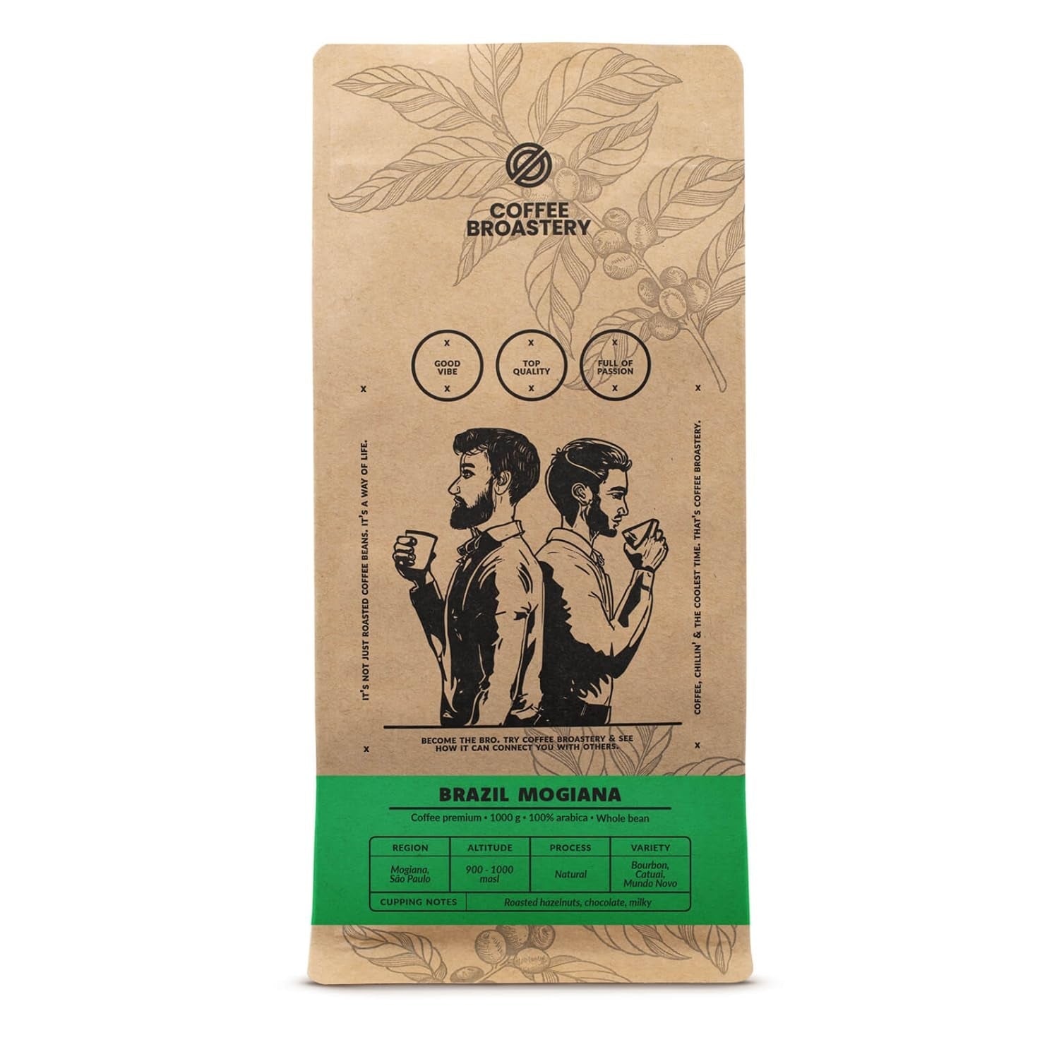Juego de café en grano 2x1kg 2000g | Brasil Mogiana | Café brasileño | Café especial | Recién frito | Tostador de café artesanal