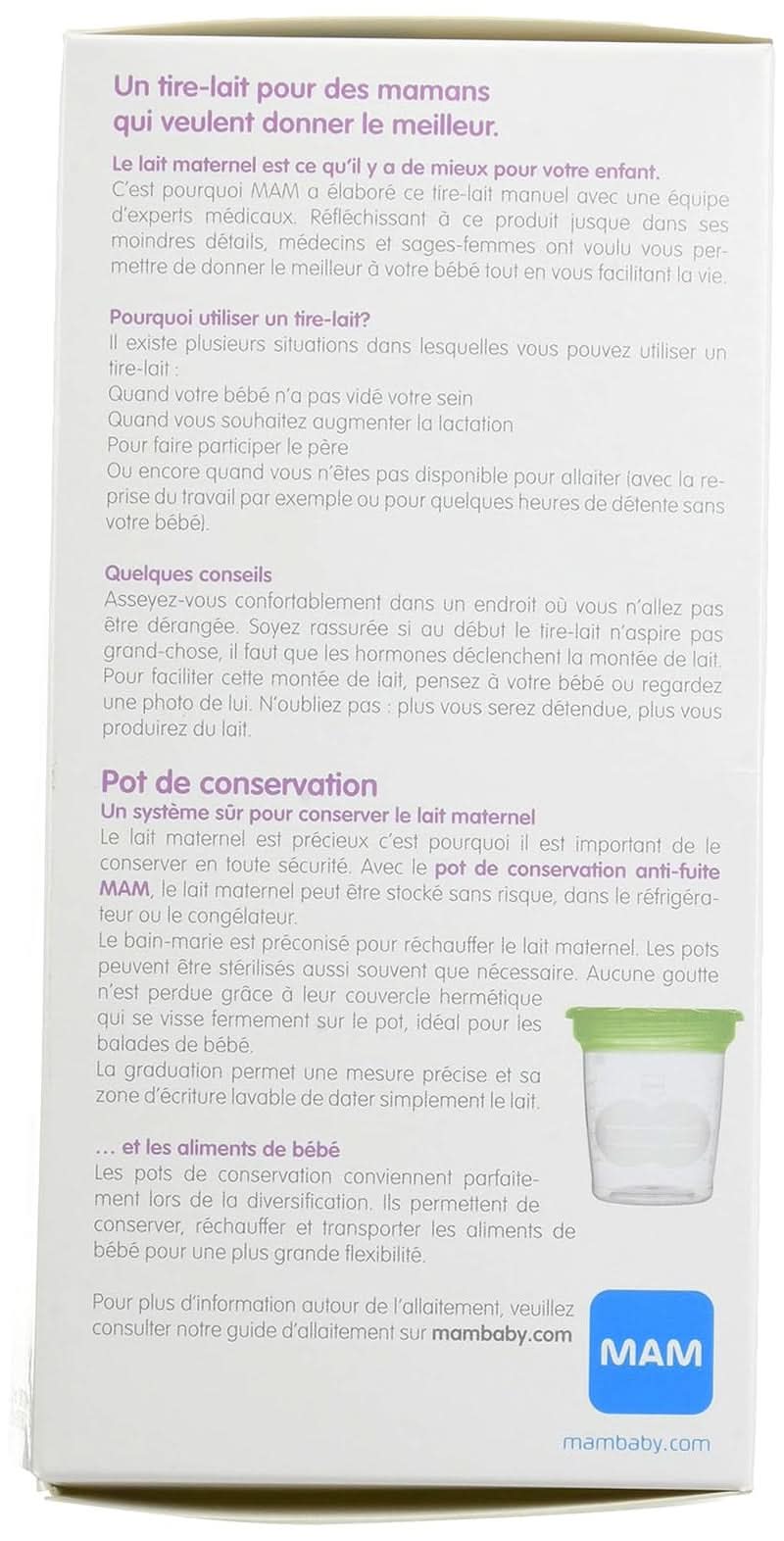 Dispositivo de leche manual MAM Accesorios Alimentación y Lactancia Bebe Naty Shop