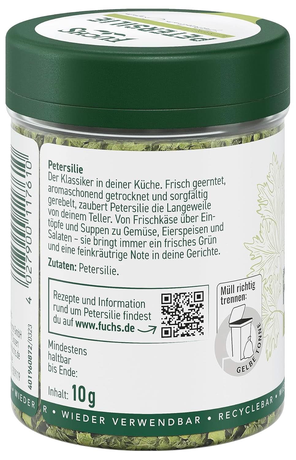 Fuchs - Perejil untado - Aromatizante de hierbas para platos con huevo, verduras y ensaladas - 10 gramos Condimentos Naty Shop