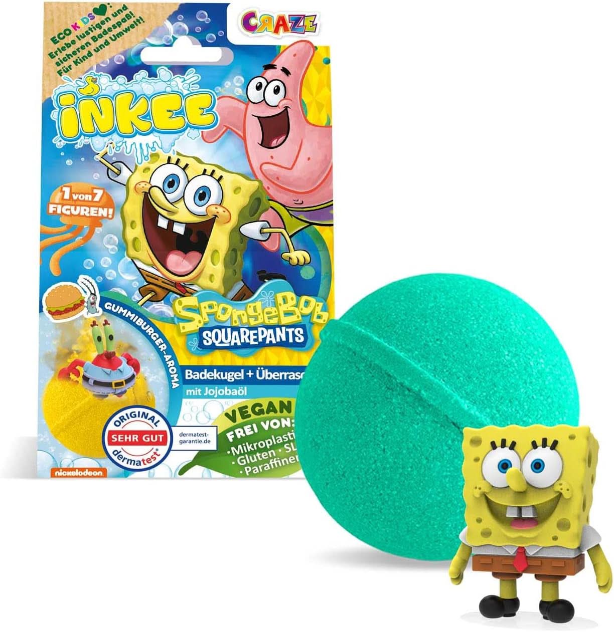 INKEE Bob Esponja Sorpresa Bomba de Baño para Niños Bob Esponja Coleccionable 80 Gramos Naty Shop Bob Esponja Bomba de Baño Sorpresa
