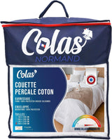 COLAS NORMAND Edredón de Algodón Percal 260 X 240 Cm Percal 100% Algodón de Alta Calidad Suave y Cómodo Durable Acabado Fino Hecho en Francia Edredones y Edredones Blancos Naty Shop 260X240 Cm Cálido