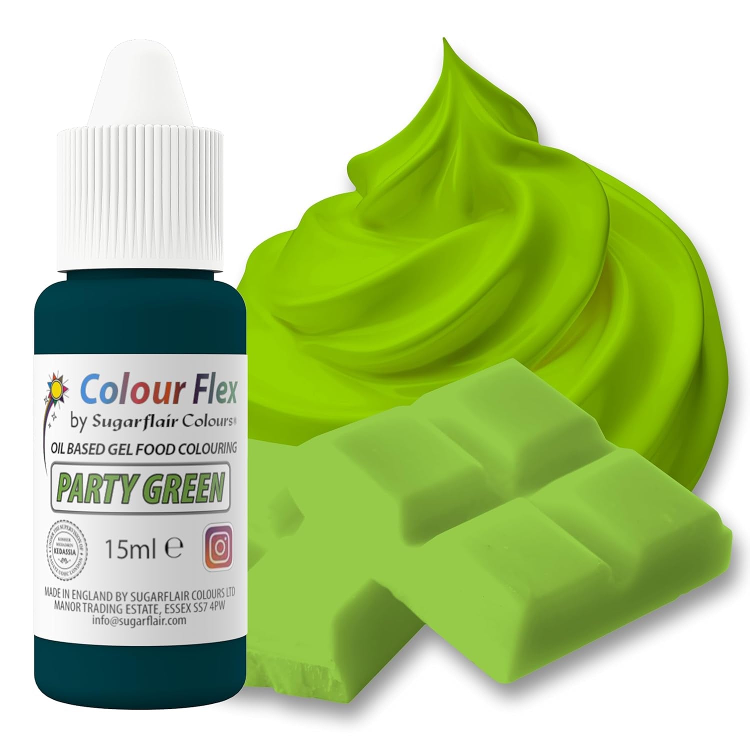 Sugarflair Colourflex Colorante alimentario a base de aceite, Azul real, Colorante alimentario líquido altamente concentrado, Colorante alimentario para crema de mantequilla, chocolate, masa, fondant, glaseado y más - 15 ml