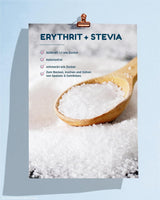 SIN AZÚCAR AZÚCAR 400 G Erythrit + Stevia Vegan, 100% Zucker- & Kalorienfreier Zuckerersatz, Zahnfreundlich 1:1 Süße Gegenüber Zucker, Gesunde Alternative Ohne Eigengeschmack Zum Kochen, Backen, Süßen Edulcorantes Naty Shop