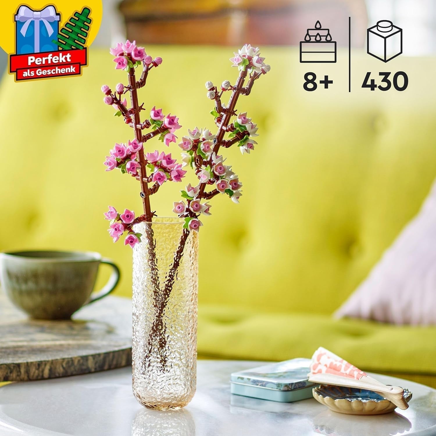 LEGO Botanicals Flores de cerezo - Flores artificiales para construir - Adornos de escritorio para niños - Ramo de flores para exhibir - Regalo para mujeres y hombres a partir de 8 años - Colección Botany 40725 Juegos de construcción Besuche den LEGO-Store