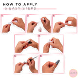 AIRRE 500 uñas de gel profesionales y 3 limas por caja - (10 tamaños) uñas postizas francesas de media luna, uso en salón y hogar, corte, limado y modelado, gel UV/LED, esmalte de uñas y arte de uñas (natural)