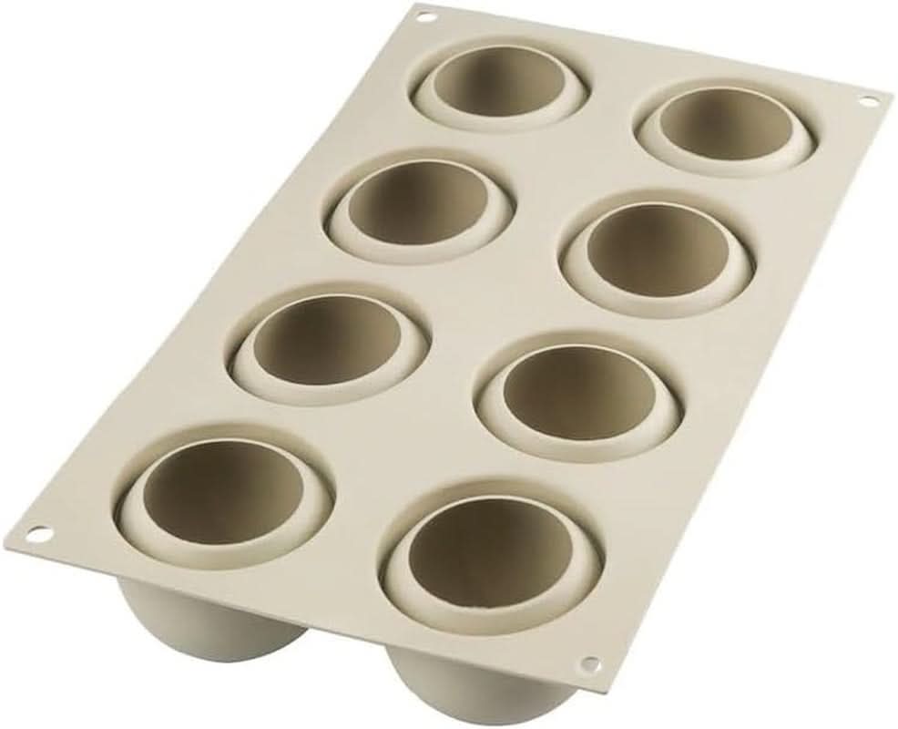 Silikomart, Molde para tartas de silicona Tartufo, 8 puertos individuales, Ø 62 H 52 mm Cocina Naty Shop