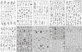 JMEOWIO Nagelsticker Blumen 10 Blatt Nagelaufkleber Selbstklebend Negro Blanco Flor Nail Art Sticker Decoración Nageldesign Zubehör