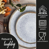 Moritz & Moritz Vajilla de porcelana BLOSSOM para 6 personas, 18 piezas - Vajilla moderna con un diseño divertido - Servicio de café de fácil cuidado con platos y cuencos - Servicio combinado