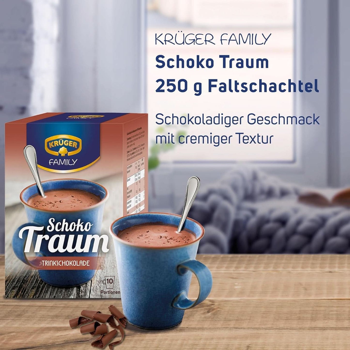 KRÜGER Family, Cacao en polvo para chocolate caliente, 8 cajas x 10 sobres, 8 x 250 gramos Cacao y Chocolate Caliente Naty Shop