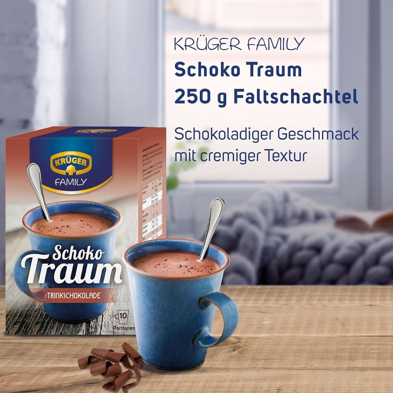 KRÜGER Family, Cacao en polvo para chocolate caliente, 8 cajas x 10 sobres, 8 x 250 gramos Cacao y Chocolate Caliente Naty Shop