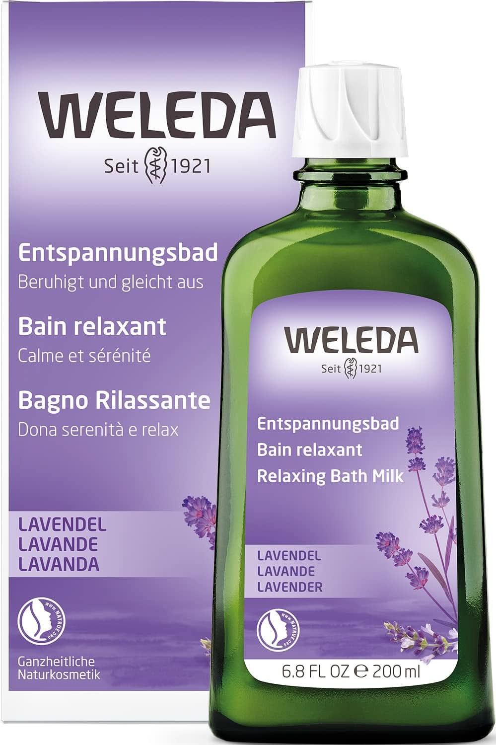 WELEDA BIO, baño saludable con cosmética natural con auténtico aceite de lavanda para calmar los sentidos y para un buen sueño, 200 ml Ducha y baño Naty Shop