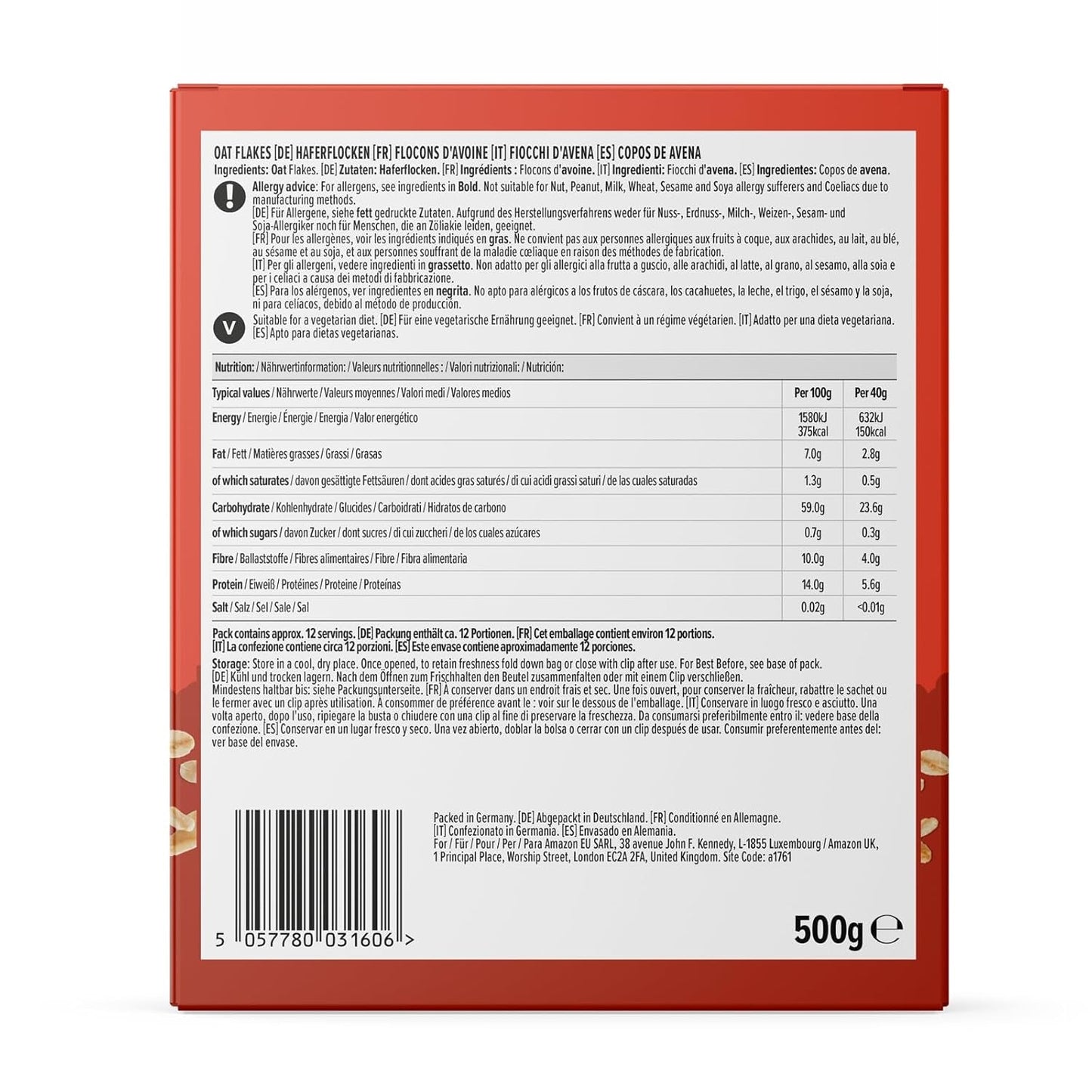 Avena Delicada de Amazon, 500 g