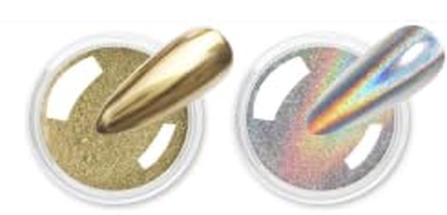 BISHENGYF Polvo de uñas cromado plateado, metal Holo Chromfarbener Nagelpuder, 1G Cromepulver Nägel Glitzer Glänzende Silver Nagelpulver Spiegeleffekt Pigment Nagelkunst, Diy-Design-Dekor Frauen Geschenk