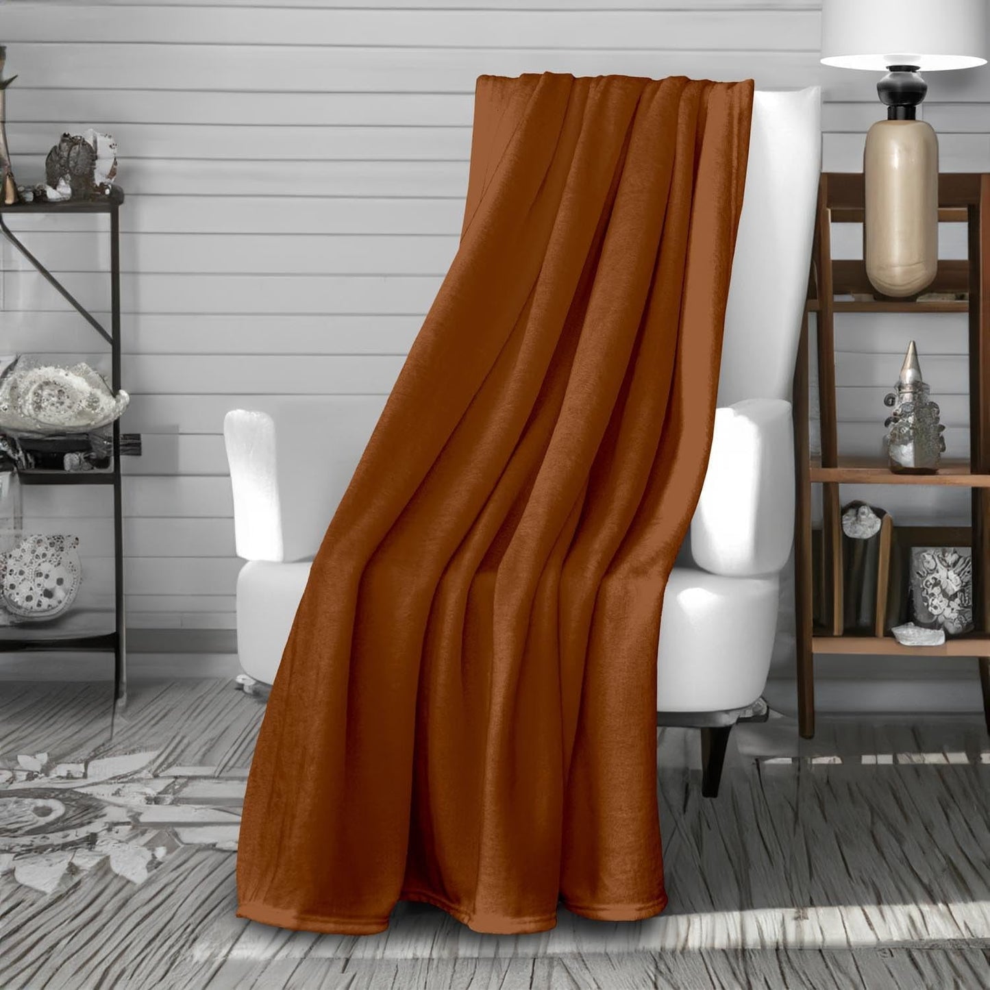 Soleil D'Ocre, manta de franela, 180 X 220 Cm, Calin Terra Edredones y colchas Naty Shop
