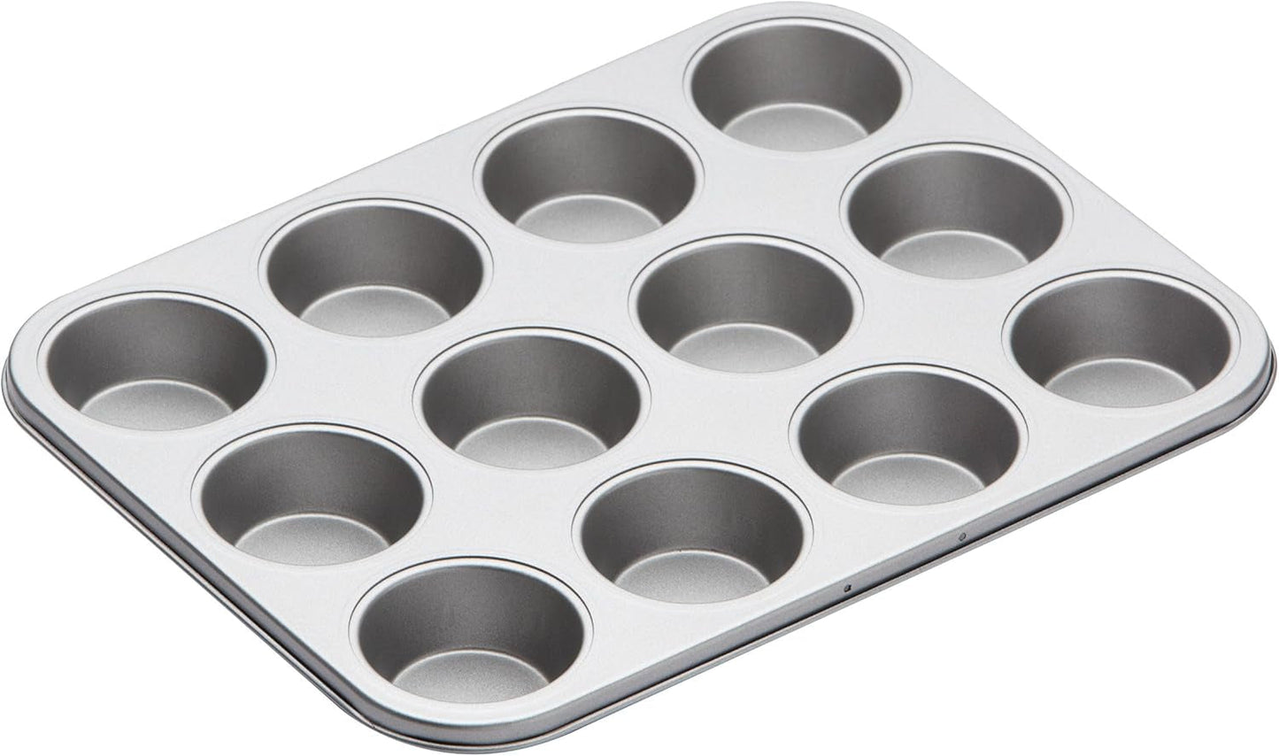 Bandeja para hornear muffins Kitchen Craft, cubierta antiadherente, capacidad para 12 muffins, 35 cm x 27 cm Naty Shop