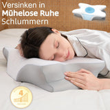 Almohada Cervical Ergonómica Memory Foam con Funda Extraíble Lavable para Dormir Ortopédicamente, Dolor de Cuello y Dolor Abdominal (55X35X13 Cm) Naty Shop Almohadas Ortopédicas Cervicales