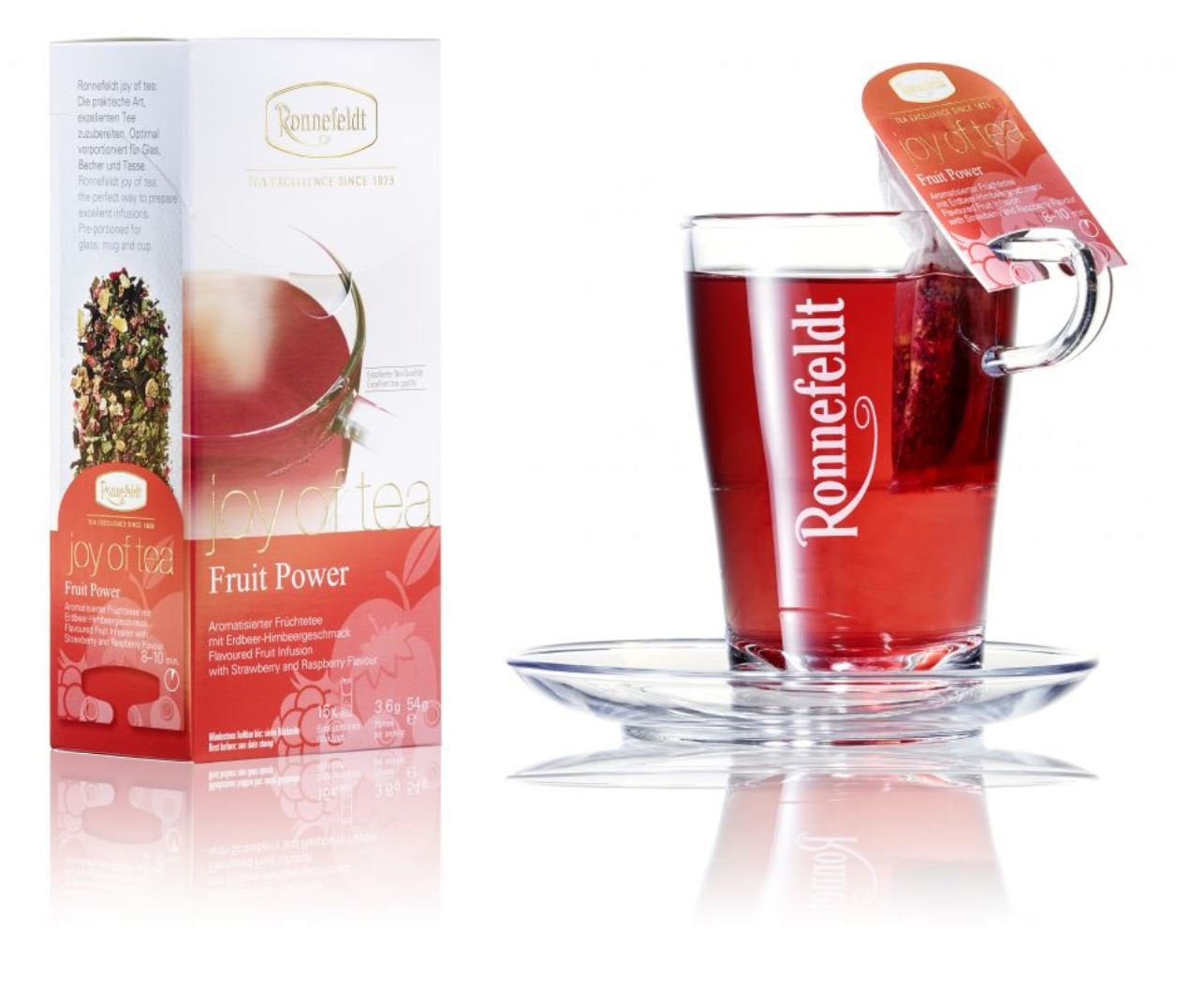 Fruit Power "Joy of Tea" - Té de frutas con sabor a fresa y frambuesa, 15 bolsitas de té, 54 g