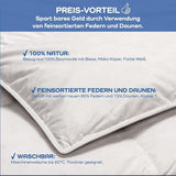 Allnights - Edredón ligero confort 135X200 Plumas y plumón 100% nuevo, apto para alérgicos, lavable hasta 60°C, fabricado en Alemania Edredones y edredones Naty Shop