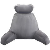 VEVOR Almohada de lectura, almohada de cama (grande) con reposacabezas desmontable, almohada trasera de 3 bolsillos y tela de terciopelo corta lavable y espuma viscoelástica triturada, lateral con asa, para ver televisión, leer, jugar