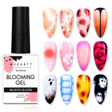 Makartt Esmalte de uñas en gel floreciente - Extensor de esmalte de uñas en gel floreciente de 15 ml con color mármol, pintura en gel, diseños de uñas de manicura DIY, flores, animales, acuarela, kit de manicura mágica
