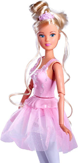 Simba 105733603 - Steffi Love Dancing Ballerina, Steffi como muñeca bailarina con amiga animal y falda giratoria, muñeca de juego 29 cm, a partir de 3 años