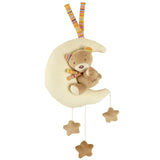 Caja de música Fehn bebé elefante en la luna - bordado "Brilla en la oscuridad" con la canción "La luna ha salido" - peluche para conciliar el sueño - juguete para niños de viaje y en casa - a partir de 0 meses Bebe Naty Shop Teddy in the Moon