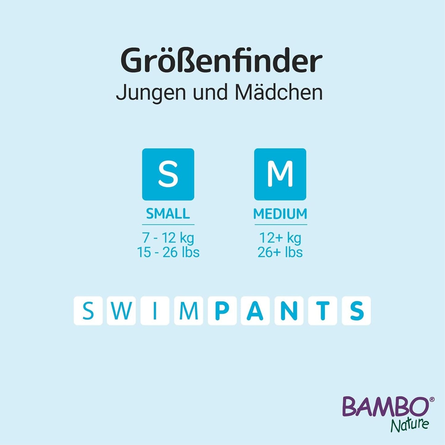 Pañales de natación para bebé Bambo Nature, talla S (7-12 kg), 12 pañales | Pañales de natación desechables de ajuste seguro | Comodidad impermeable durante el juego acuático.