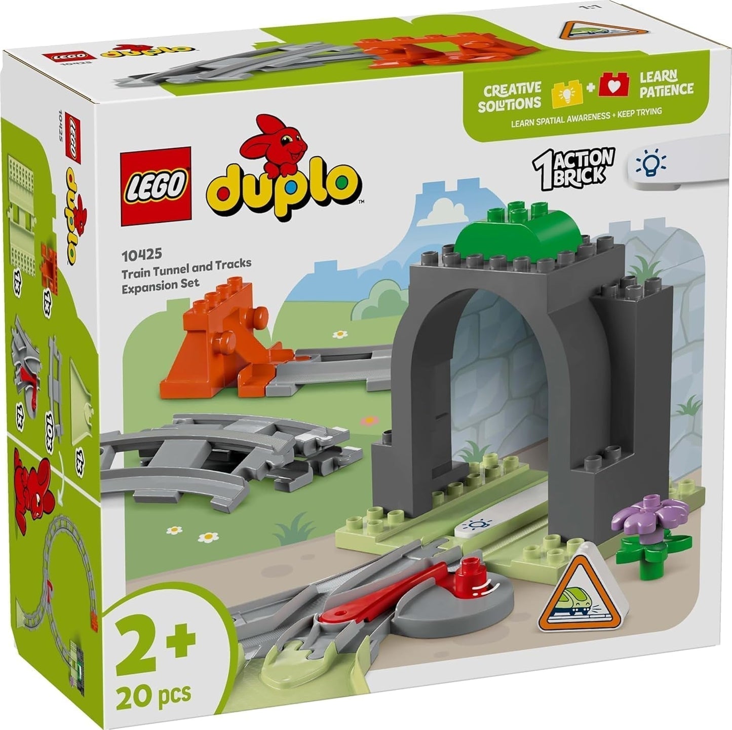 LEGO DUPLO Town Túnel y vías del ferrocarril - Set de expansión, regalo para niños pequeños, fomenta la destreza, juego para fanáticos de los vehículos de 2 años, juguete de aprendizaje creativo 10425 Juegos de construcción Besuche den LEGO-Store