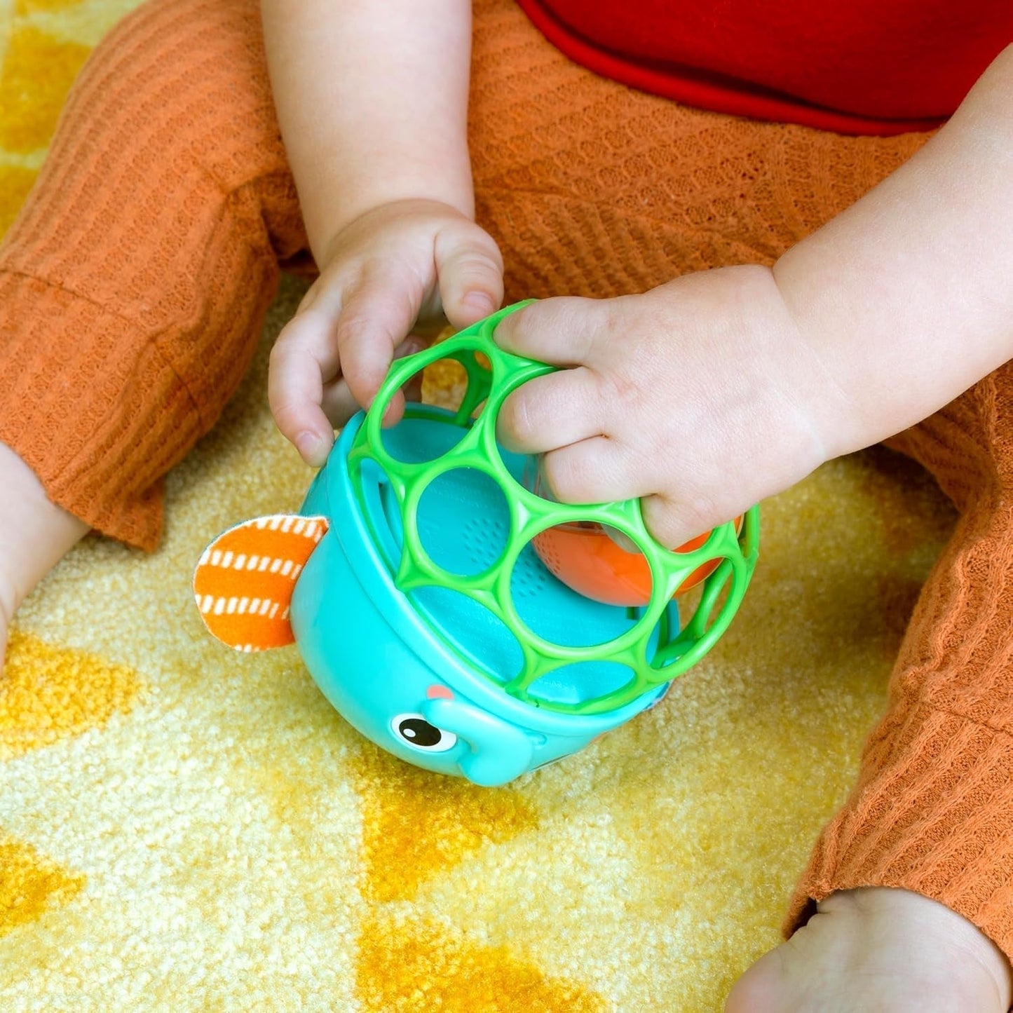 Bright Starts Giggle & Glow Bell Elefante que brilla en la oscuridad Oball Fácil de atrapar Recién nacido + Juguetes para bebés unisex Naty Shop
