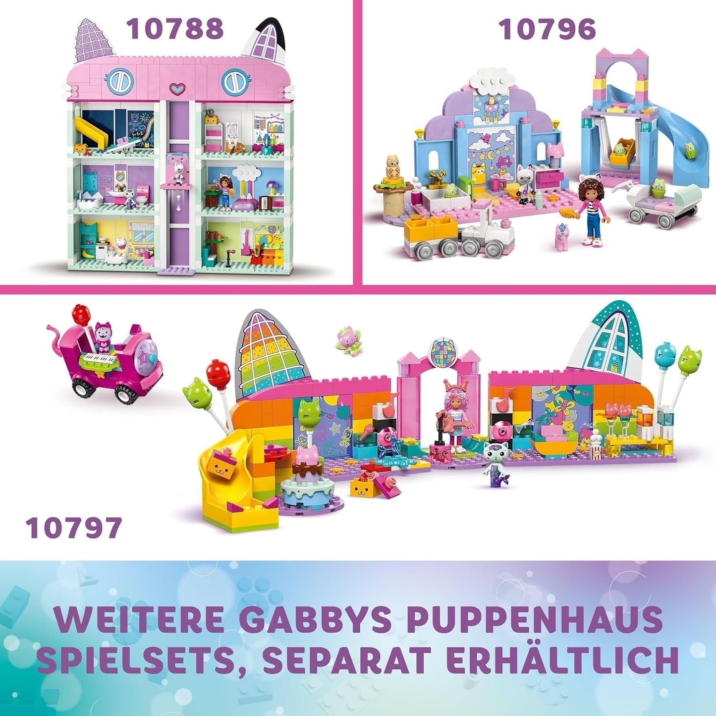 LEGO 4+ Casa de muñecas de Gabby Juego de animales con orejas de gatito de Gabby Juguete para niños con tobogán y figuras Regalo para niñas y niños Juguete de juego creativo 10796 Juegos de construcción Beuche den LEGO-Store