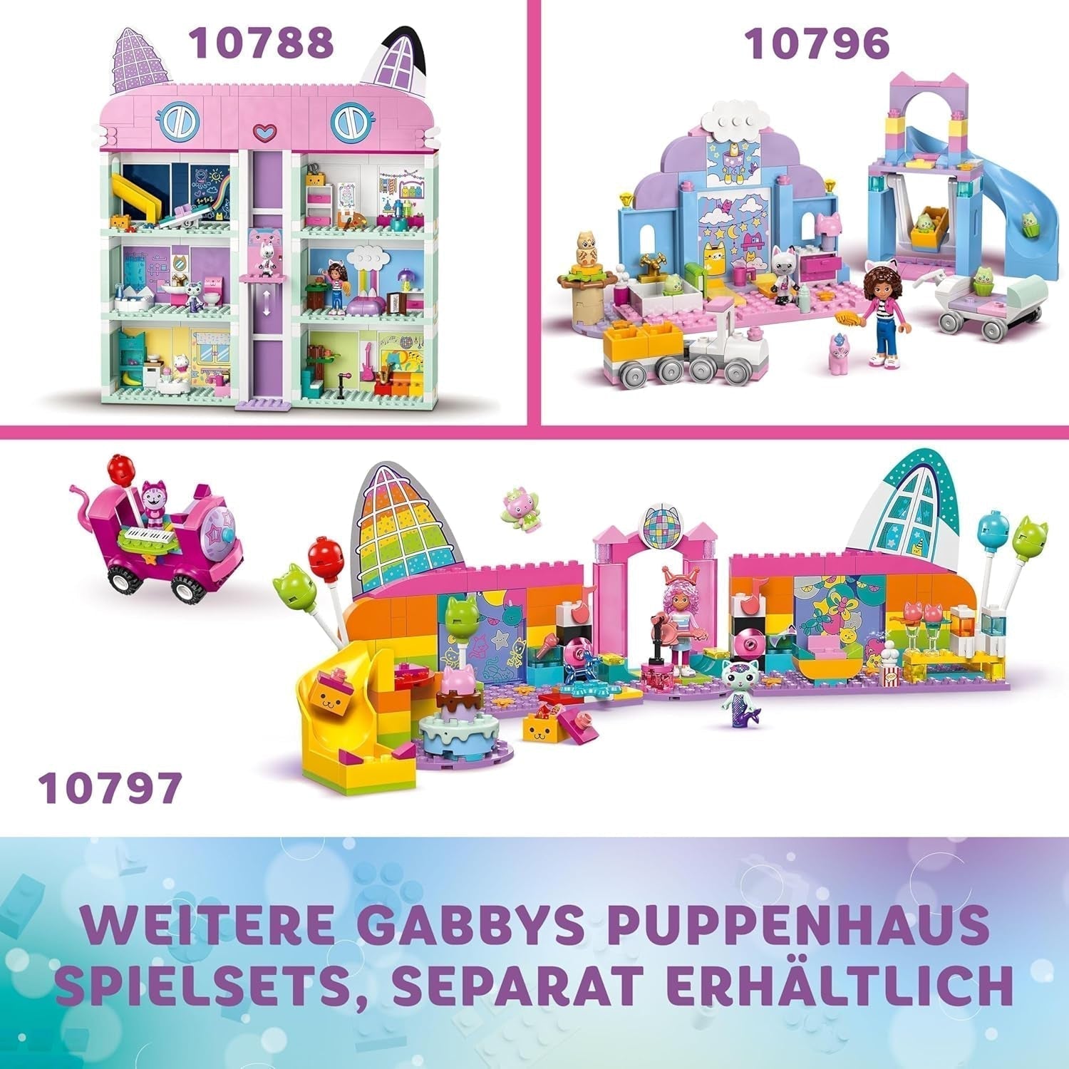 LEGO 4+ Casa de muñecas de Gabby Juego de animales con orejas de gatito de Gabby Juguete para niños con tobogán y figuras Regalo para niñas y niños Juguete de juego creativo 10796 Juegos de construcción Beuche den LEGO-Store