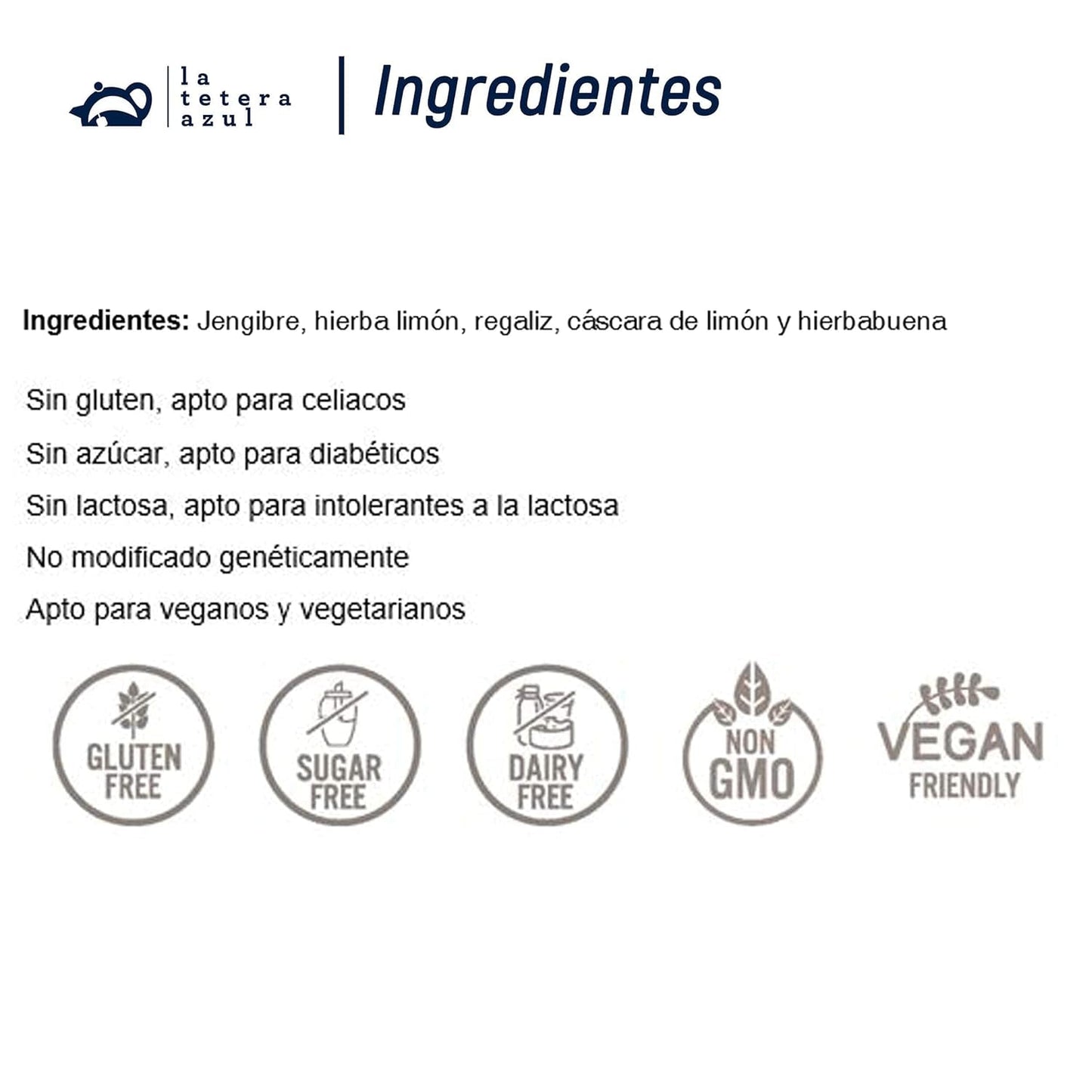 LA TETERA AZUL Infusión ecológica de jengibre y limón. Té orgánico para adelgazar en pirámides. Jengibre y limón. 20 pirámides.
