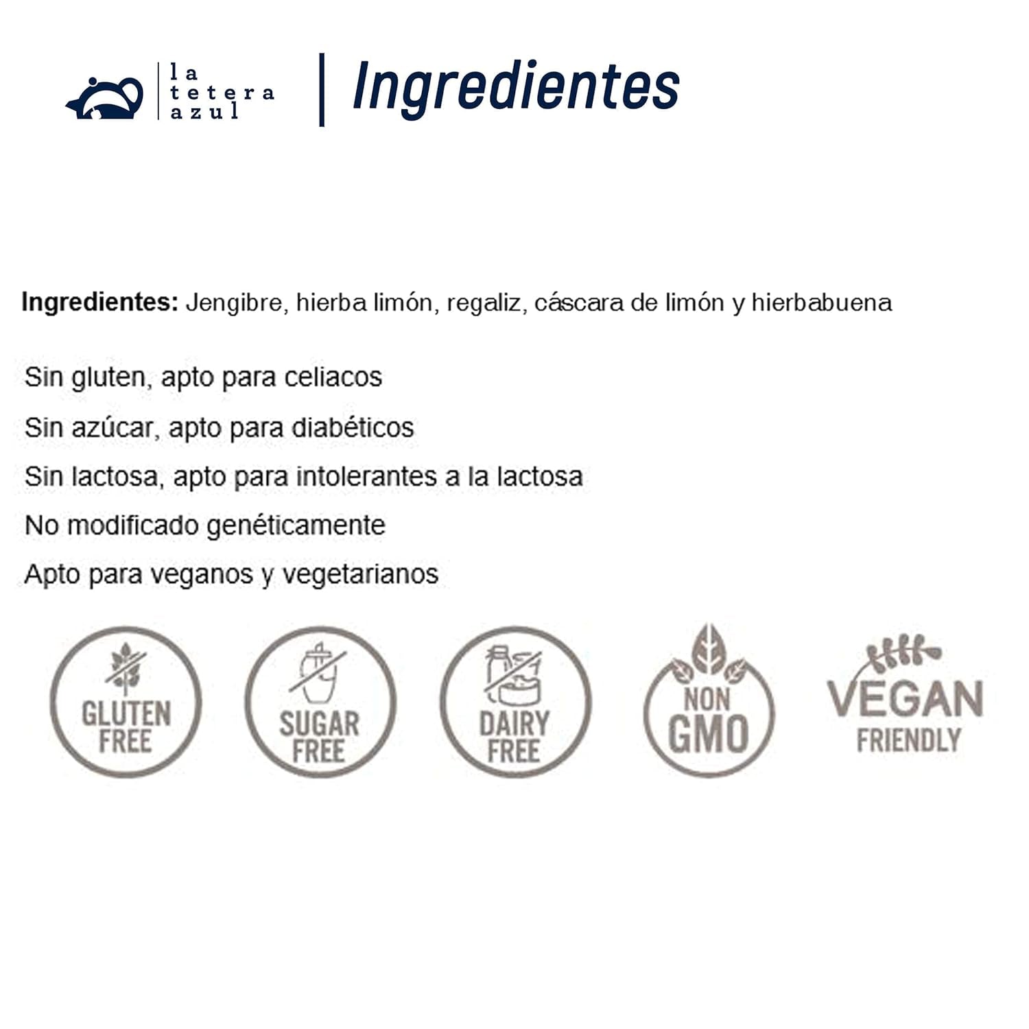 LA TETERA AZUL Infusión ecológica de jengibre y limón. Té orgánico para adelgazar en pirámides. Jengibre y limón. 20 pirámides.