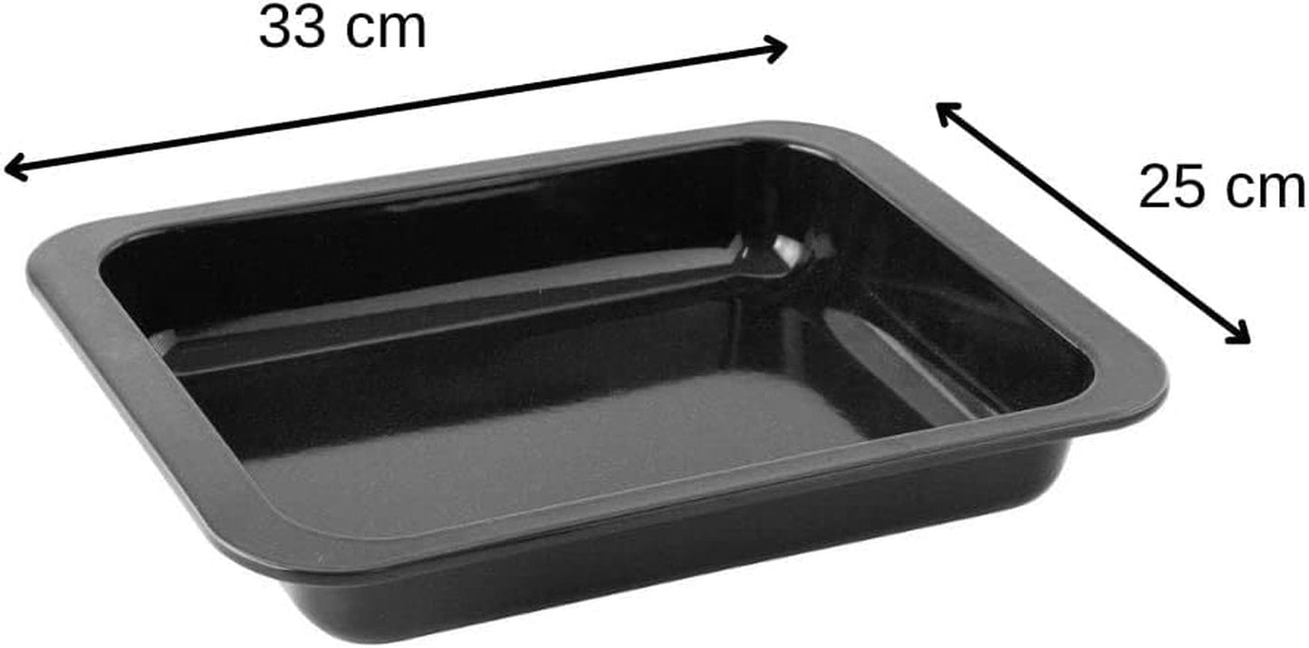 Zenker Ofenbackform (33 X 5 X 25 Cm) COCCIÓN ESPECIAL, Rechteckige Auflaufform Mit Esamel-Versiegelung, Backform Mit Extra Hohem Rand (Farbe: Schwarz), Menge: 1 Stück Moldes y bandejas para repostería Naty Shop