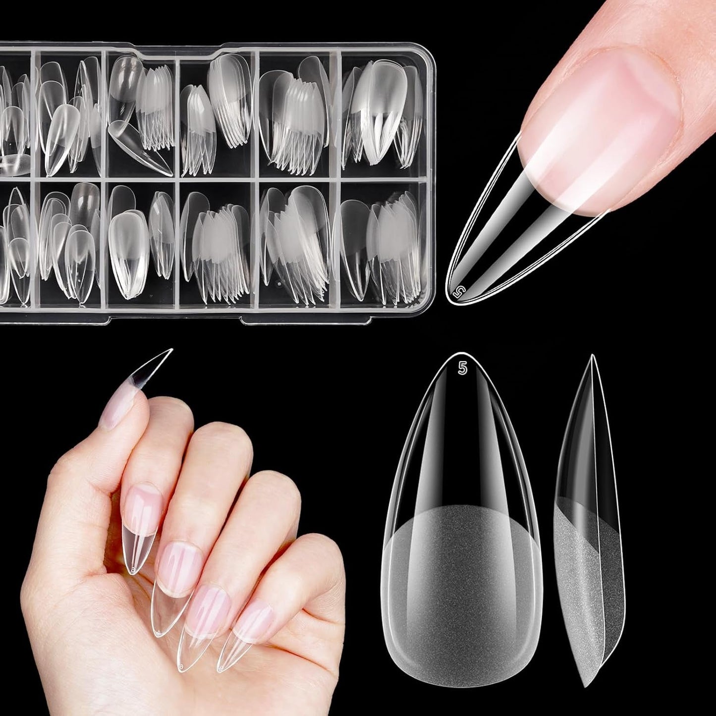 Uñas postizas cortas bailarina 120 Uds pegamento en 12 tamaños uñas artificiales cortas Gel suave cobertura completa puntas de uñas para uñas de Gel cortas S