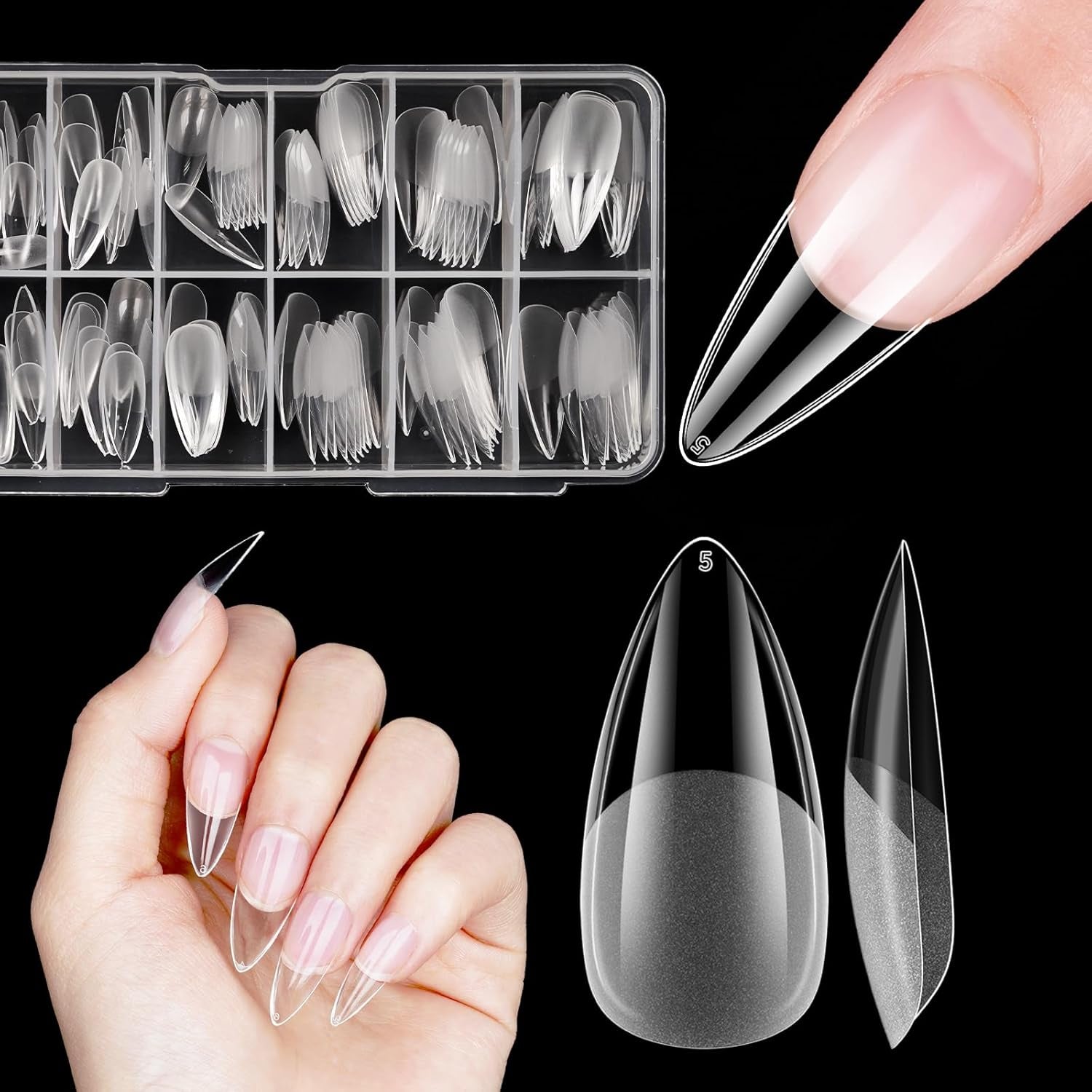 Uñas postizas cortas bailarina 120 Uds pegamento en 12 tamaños uñas artificiales cortas Gel suave cobertura completa puntas de uñas para uñas de Gel cortas S