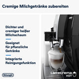 De'Longhi Dinamica Plus ECAM 370.70.B Cafetera espresso totalmente automática con sistema de leche LatteCrema, capuchino y espresso, pantalla táctil a color TFT de 3,5 pulgadas y control mediante aplicación, función café, negra