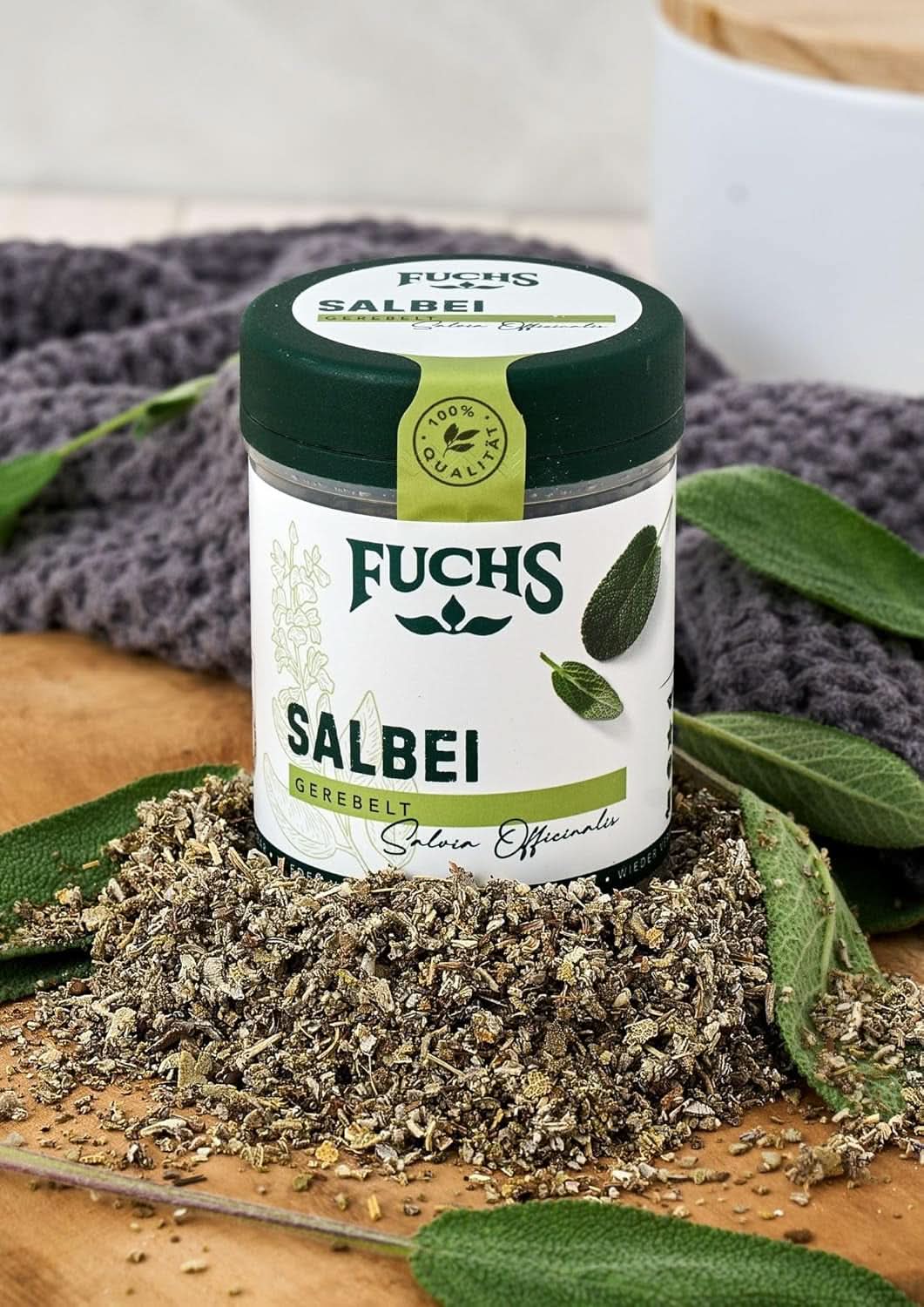 Fuchs, Salvia, Nota ácida, delicadamente amarga para Raviolis o Ñoquis, 14 gramos Condimentos Naty Shop