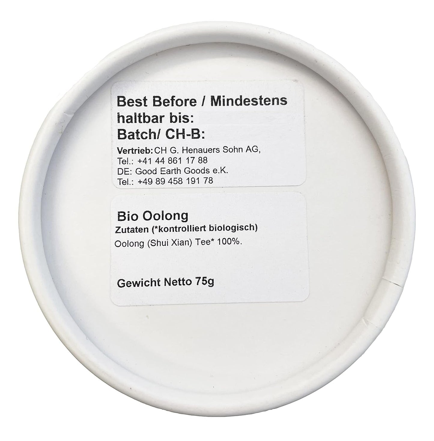Oolong orgánico (Shui Xian), paquete de 1 (1 x 75 g)