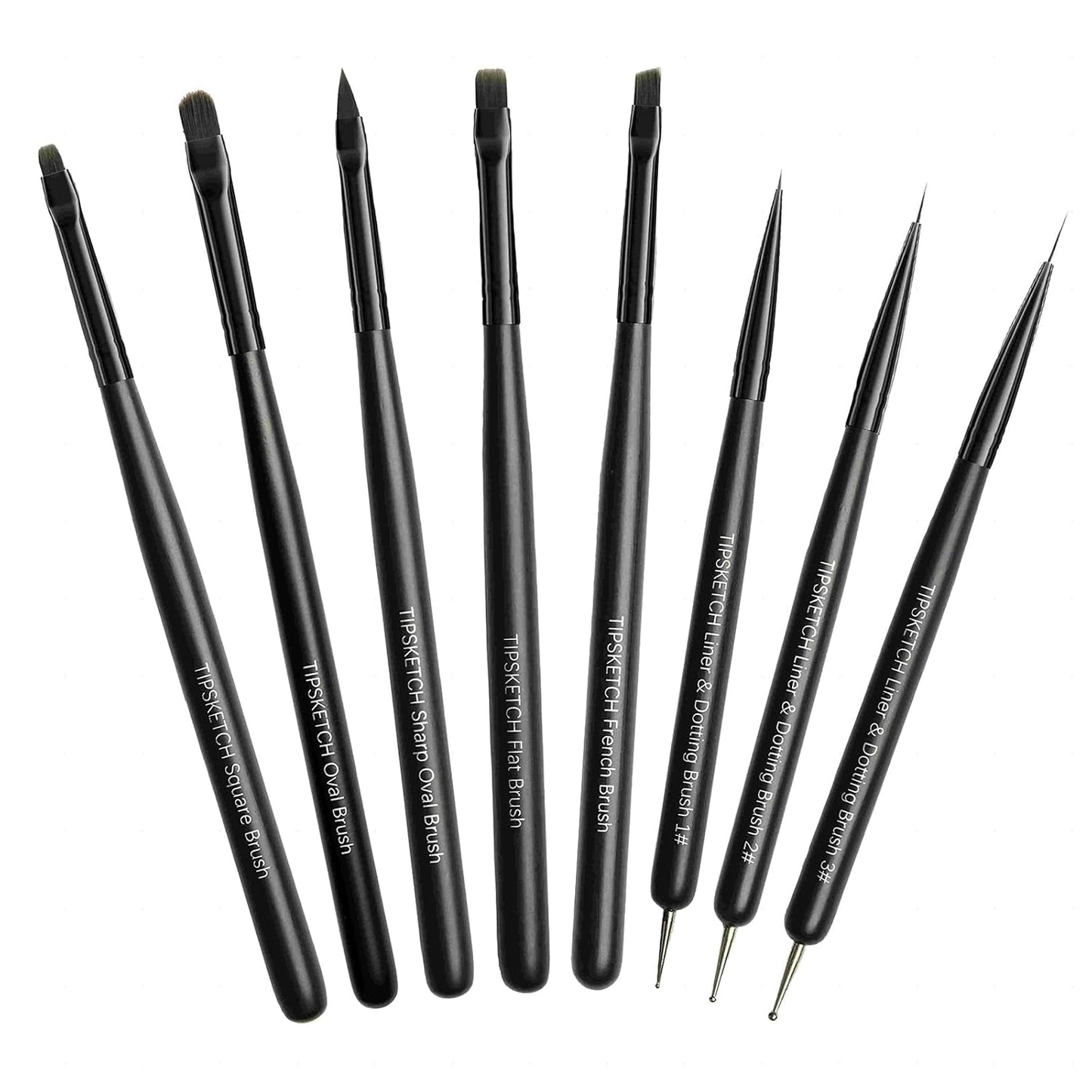 Nagel Pinsel 8 Stück Pinsel para Gel Nägel, Nageldesign Gel Pinsel Dotting Painting Line Pen para Nagelack Gel Acryl Nagel Pinsel Nailart Kit Acryl Pinsel Fineliner Nägel Selber Machen