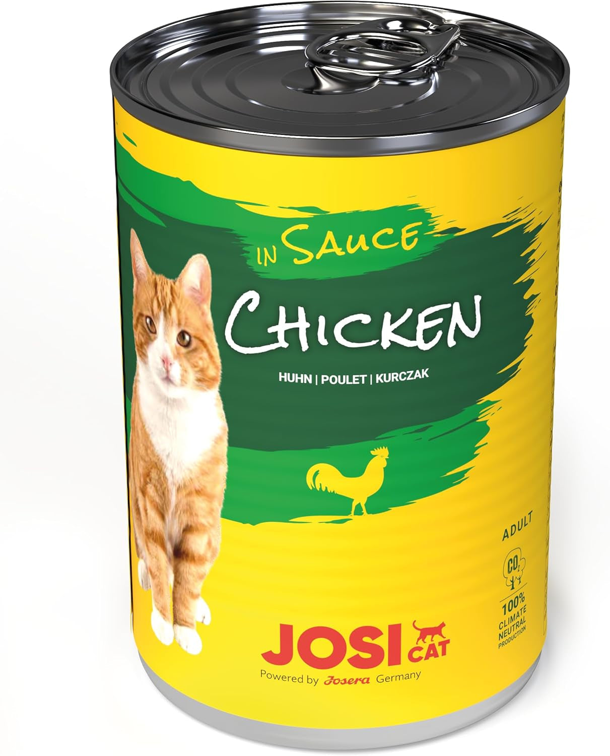 JosiCat Pollo en Salsa (12 x 415 g) | Adulto | Comida húmeda premium para gatos adultos | Pollo en salsa | Vitamina D3 y E | Desarrollado por JOSERA | Comida húmeda para gatos | Alimentación completa | Paquete de 12
