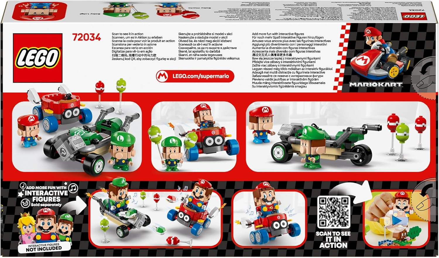 LEGO Mario Kart - Bebé Mario vs. Baby Luigi Figuras coleccionables de Nintendo 2 Speedmen para construir, juguete para regalo para niños, niñas y jugadores a partir de 8 años Juguete de aventuras 72034 Juegos de construcción Besuche den LEGO-Store