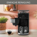 Máquina de café espresso Krups KM8328 Moler con molinillo | Temporizador de 24 horas | Contenedor de cereales 180 g | Capacidad 1,25 l para hasta 15 tazas de café | Función de apagado automático | 3 configuraciones de molienda | Negro