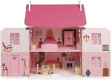 Janod - Casa de Muñecas Mademoiselle de Madera, 3 Pisos y 11 Accesorios, Réplica de Juguete, Desarrolla la Imaginación, A partir de 3 años, J06581, Rosa Naty Shop Casas de Muñecas