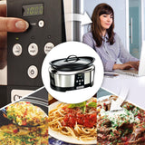 Crockpot, Olla de cocción lenta electrónica, 5,7 L (5-6 personas) Olla de cocción lenta Naty Shop
