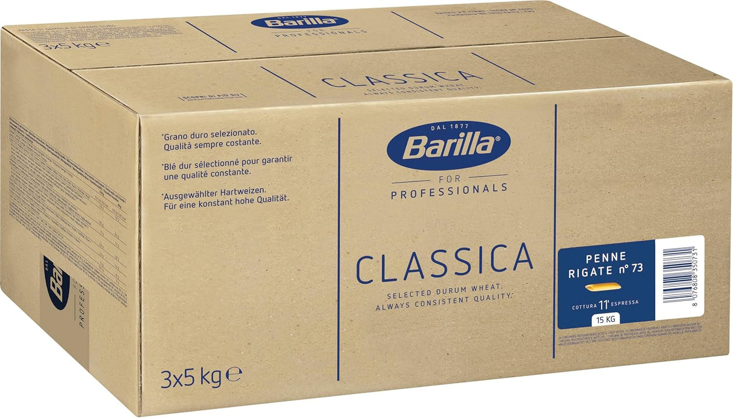 Penne Rigate Barilla pasta de trigo duro n. 73 – Paquete de 1 (1x5kg)
